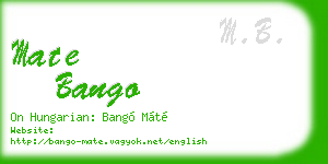 mate bango business card