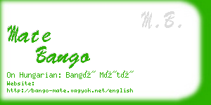 mate bango business card